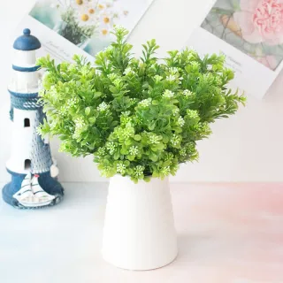 7-Fork Milan Grass Bouquet Tumbuhan Hijau Tiruan