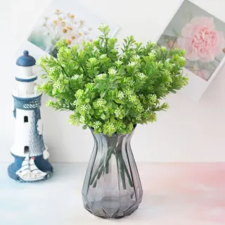 7-Fork Milan Grass Bouquet Artificial Green Plant