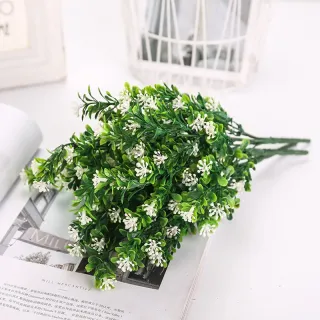 7-Fork Milan Grass Bouquet Artificial Green Plant