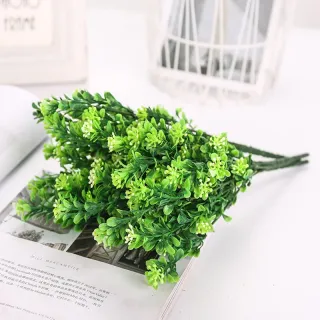 7-Fork Milan Grass Bouquet Artificial Green Plant
