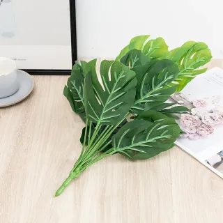 Foglie di Monstera artificiali in plastica da 12 foglie altamente simulate da 35 cm