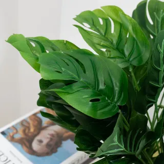 Foglie di Monstera artificiali in plastica da 12 foglie altamente simulate da 35 cm