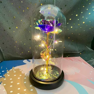 Bunga Plastik Tiruan Terpesona 24K Golden Foil Rose