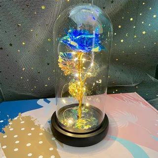 Bunga Plastik Tiruan Terpesona 24K Golden Foil Rose