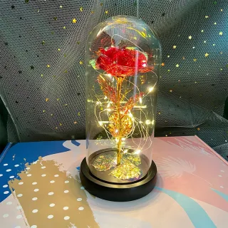 Bunga Plastik Tiruan Terpesona 24K Golden Foil Rose