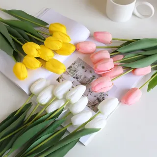 Mesterséges tulipán csokor lakberendezés