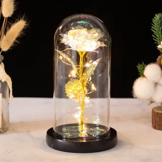 Lampada Led Rosa Lamina Oro 24k Rosa