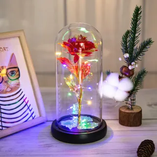 Lampada Led Rosa Lamina Oro 24k Rosa