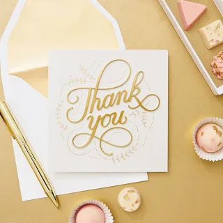Biglietto d'auguri di ringraziamento piegato
