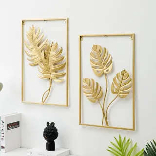 Decorazione da parete in foglia di ferro con struttura in metallo