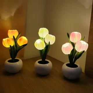 Luce notturna per decorazione d'interni con lampada a tulipano a LED