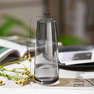 Vase en verre pour arrangement floral, ornements de bureau transparents