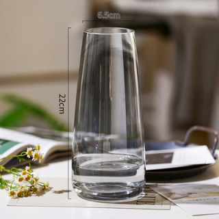 Vase en verre pour arrangement floral, ornements de bureau transparents