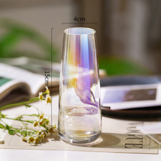 Vase en verre pour arrangement floral, ornements de bureau transparents
