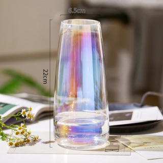 Vase en verre pour arrangement floral, ornements de bureau transparents