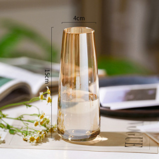 Vase en verre pour arrangement floral, ornements de bureau transparents