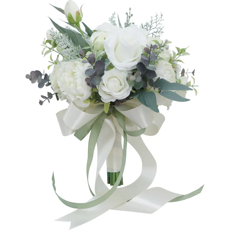 Bouquet de fleurs de roses de mariée artificielles