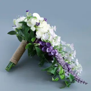 Bouquet da sposa in seta artificiale con rose