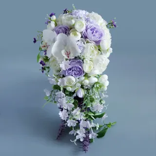 Bouquet da sposa in seta artificiale con rose