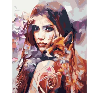 Pittura astratta della ragazza di bellezza di arte dal numero