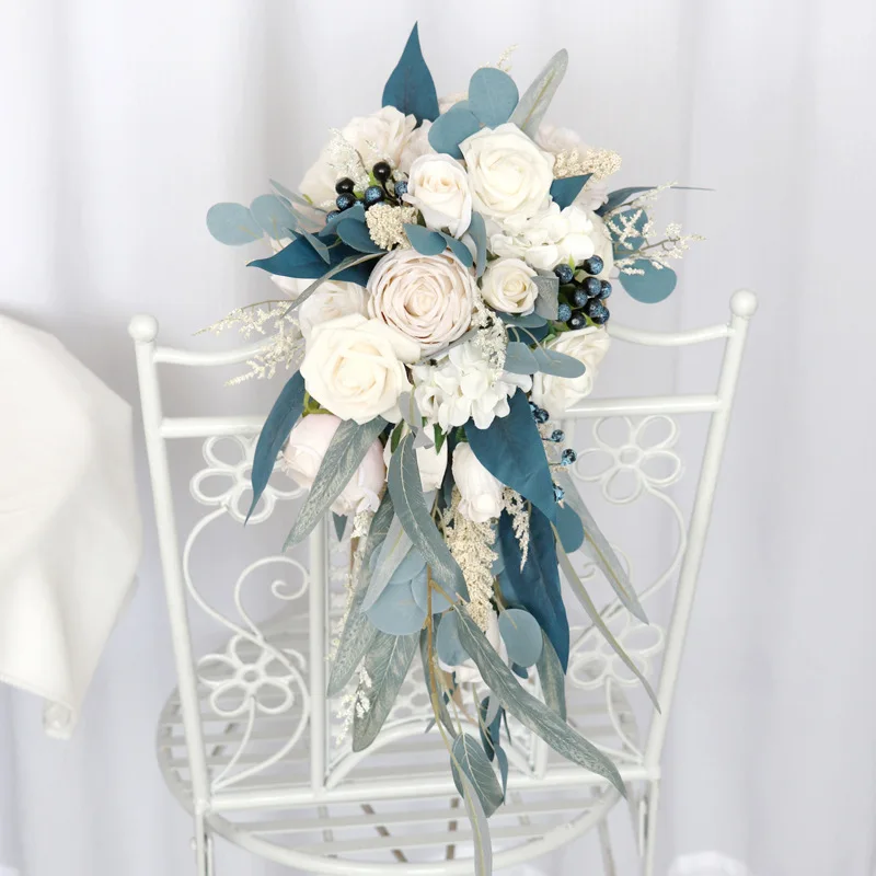 Artificial Flowers&Eucalyptus leaves Bridal Bouquets