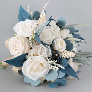 Artificial Flowers&Eucalyptus leaves Bridal Bouquets