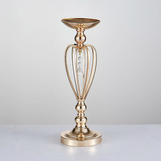 Vase couronne en métal doré, décoration de mariage