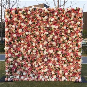Parete sullo sfondo di ortensie rose artificiali