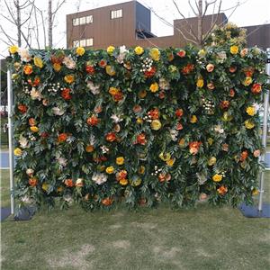 Decorazione del fondale da parete con foglie di fiori artificiali