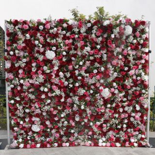 Muro di fiori artificiali 3D Muro di fiori bordeaux
