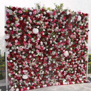 Muro di fiori artificiali 3D Muro di fiori bordeaux