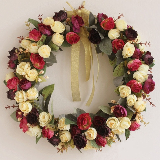 Шелковая розовая гирлянда для украшения дома