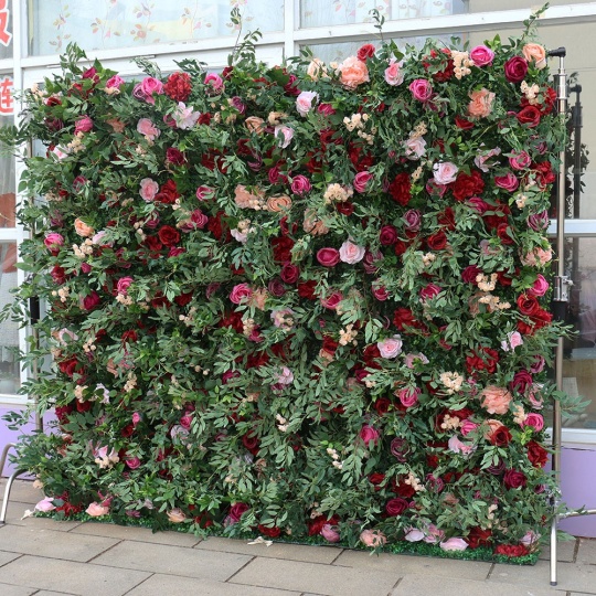 Искусственная роскошная 3D стена с цветком красной розы
