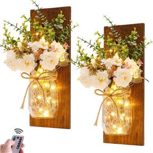 Décoration murale en verre LED fausse rose