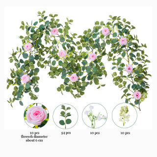 Decorazione di vite di rosa artificiale