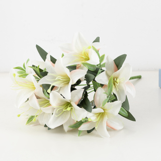 Artificial 10 Head Lilies Bouquet