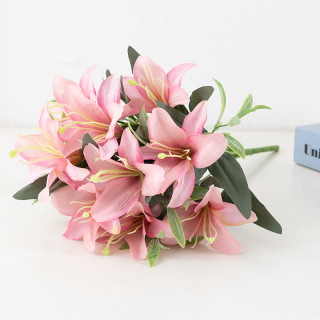 Artificial 10 Head Lilies Bouquet