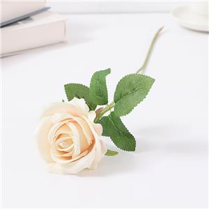 Rose simple artificielle en flanelle de 8 cm
