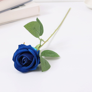 Rose simple artificielle en flanelle de 8 cm