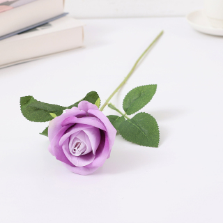 Rose simple artificielle en flanelle de 8 cm