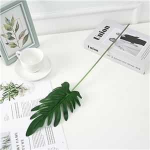 Feuilles artificielles en plastique vert à tige unique