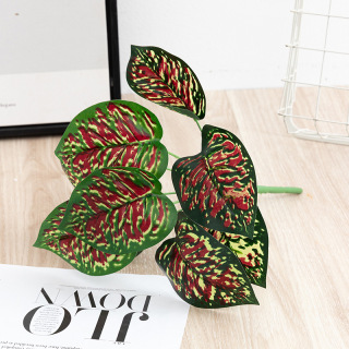 9 Forks Artificial Plastic Green Leaves