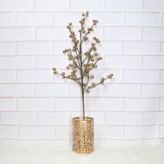 Décor de branche d'arbre en plastique doré
