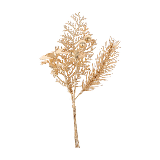 Ramo di albero di bacche di fiori di plastica dorata