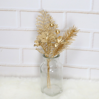 Ramo di albero di bacche di fiori di plastica dorata