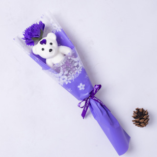 Singolo mini orsetto carino bouquet di fiori di sapone