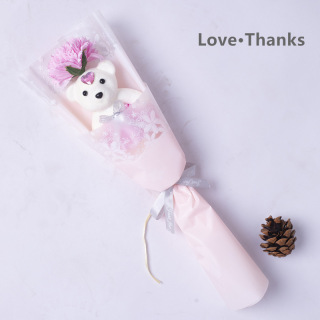 Singolo mini orsetto carino bouquet di fiori di sapone
