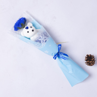Singolo mini orsetto carino bouquet di fiori di sapone