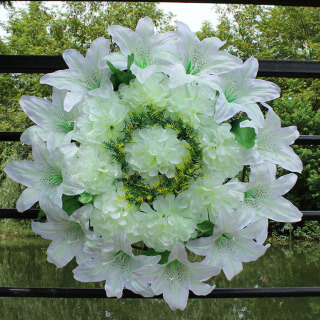 Couronnes funéraires de fleurs artificielles pour la décoration de cimetière
