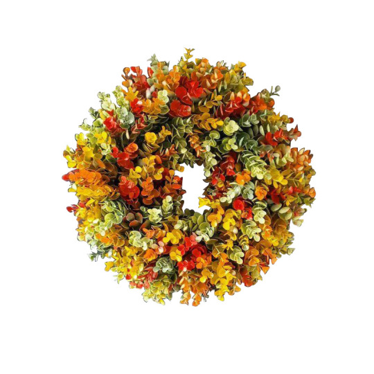 Ghirlanda di decorazioni con foglie di eucalipto di simulazione